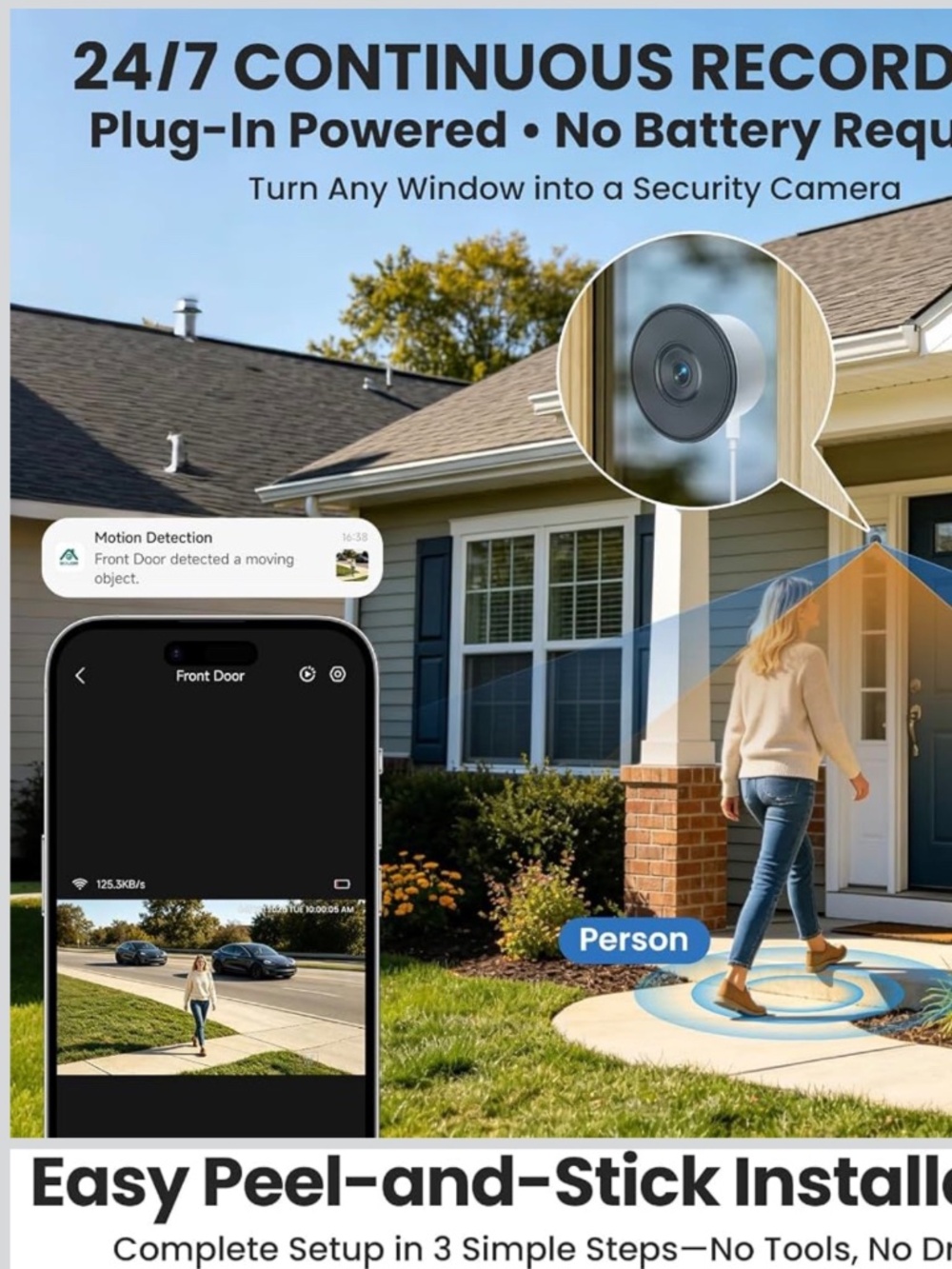 Soliom window mounted security camera new open box